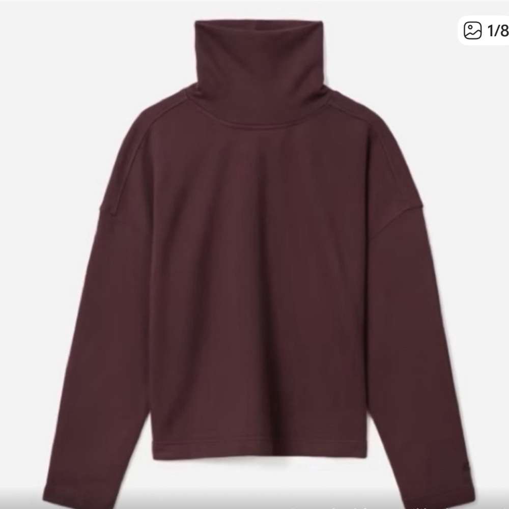 Everlane The Organic Cotton Turtleneck Sweatshirt Size Small in Eggplant Comfort